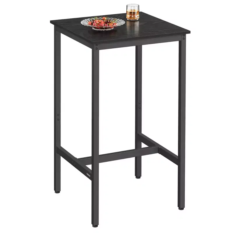 Bar Table, Small Kitchen Dining High Top Pub Cocktail Table, Sturdy Metal Frame, for Narrow Spaces, Easy to Assemble