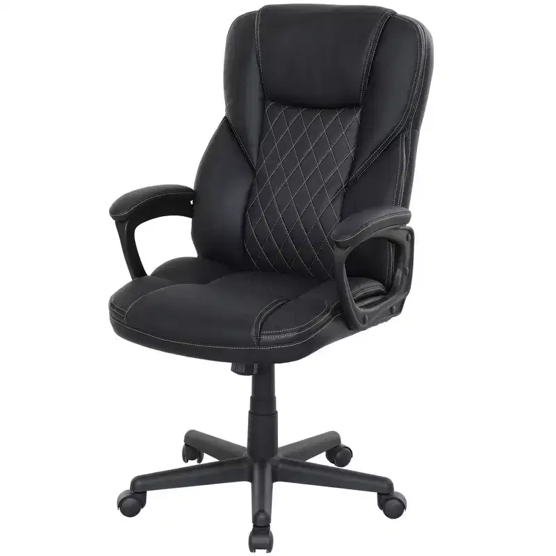 High Back Ergonomic Office Chair, PU Leather Executive Desk Chair with Adjustable Height and Swivel Wheels