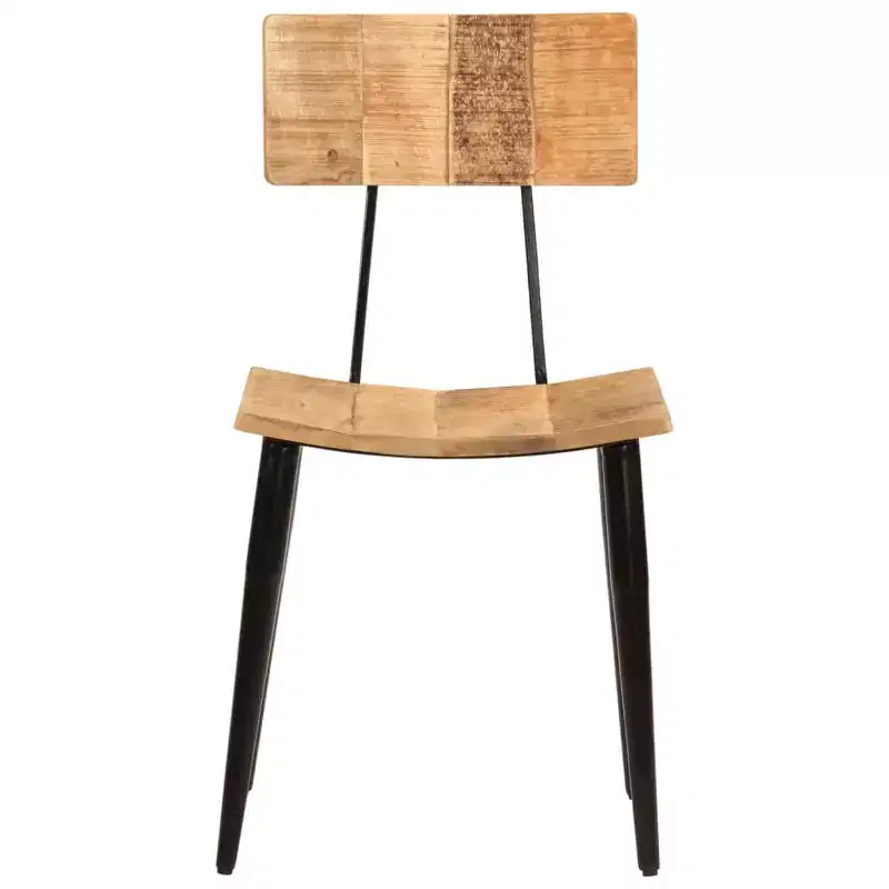 CLIHOME Modern Minimalist Style Soild Wood Iron Framk Dining Chair Set For Dining Rooms, Kitchens, and Living Rooms(Set of 2)