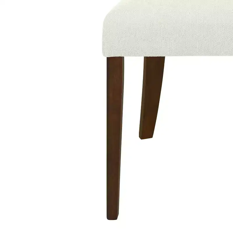 Christopher Knight Home Set of 2 Aaron Rubberwood Upholstered Dining Chairs with Curved Open Back Beige/Walnut