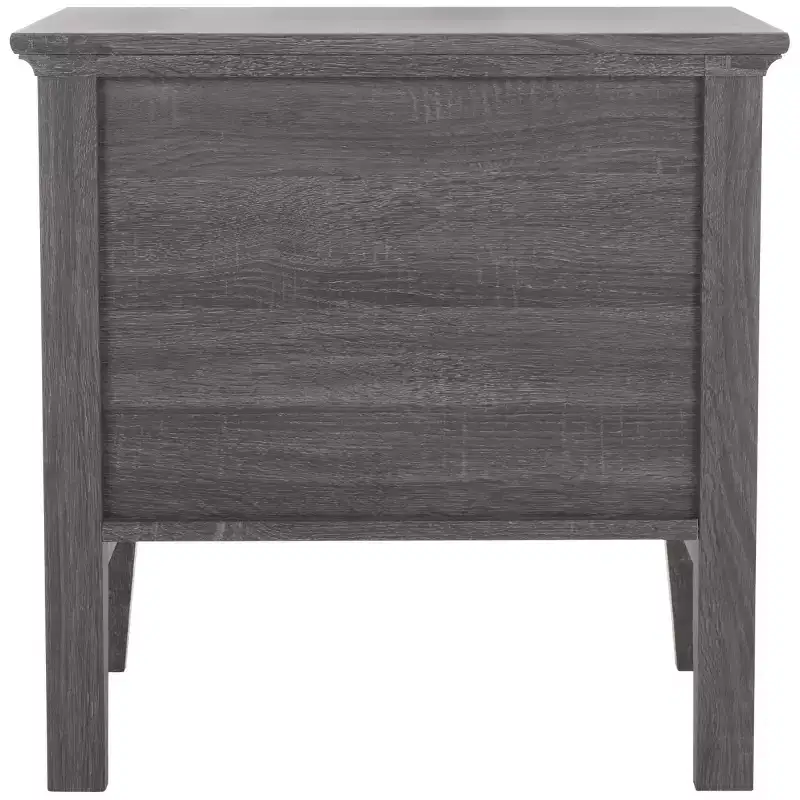 1-Drawer 1-Shelf Nightstand with Gold Pulls, Walnut Finish Bedside Table