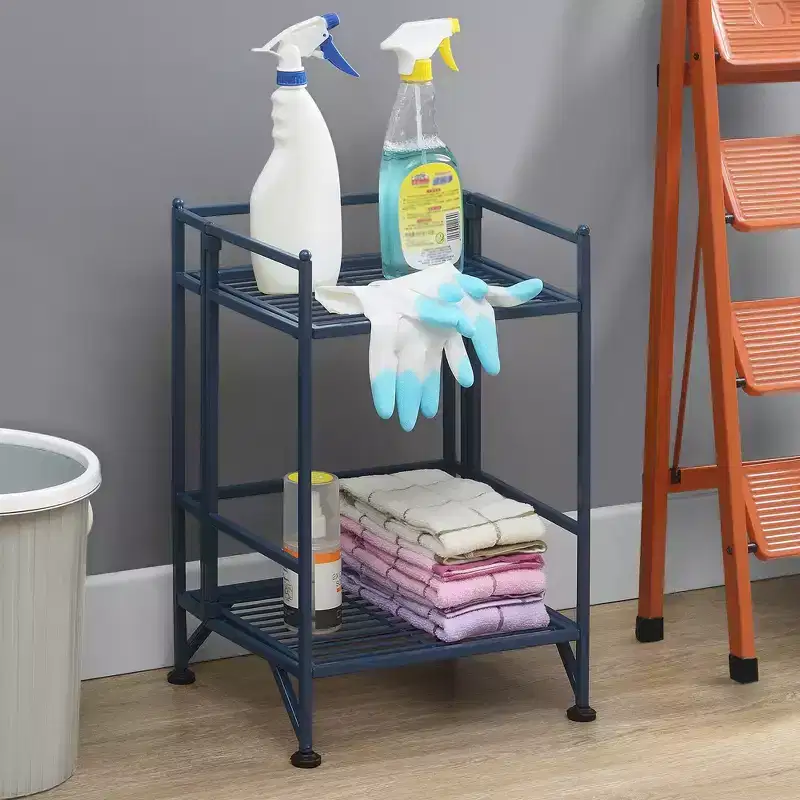 20 Extra Storage 2 Tier Folding Metal Shelf
