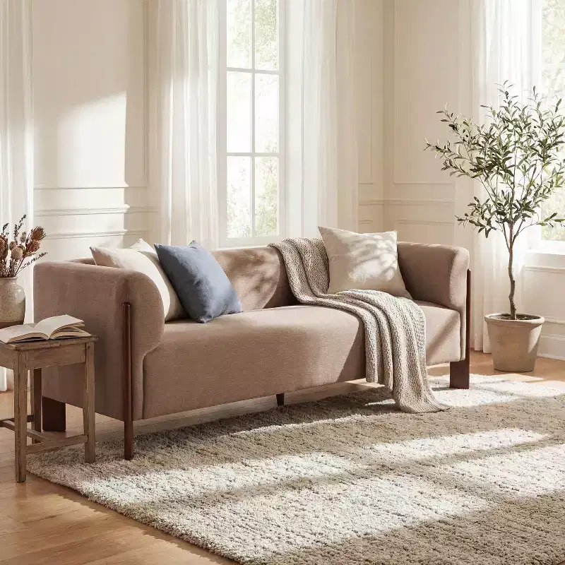 Christopher Knight Home Patcharee Modern 80 3-Seater Wooden Upholstered Sofa