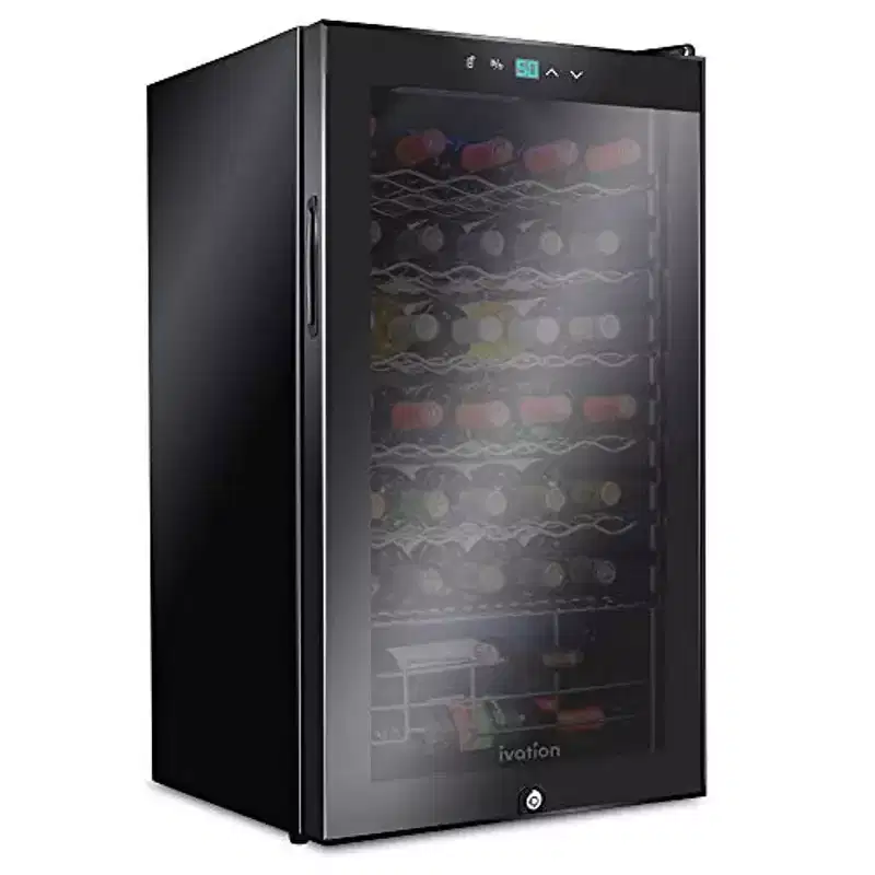 Ivation 34 Bottle Wine Cooler Fridge, Compressor Refrigerator W/Lock