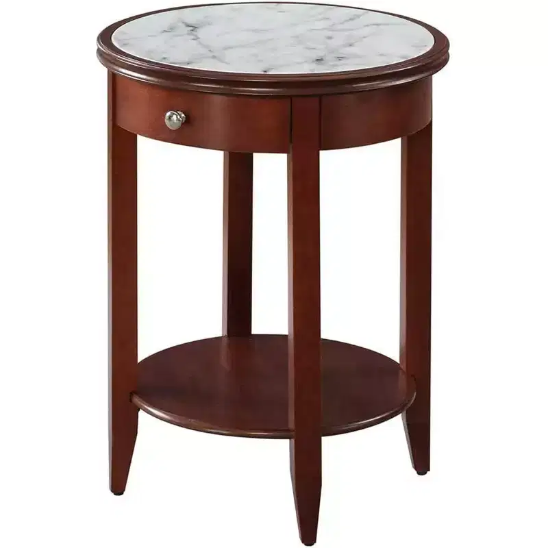 HomeStock 24 in.H Orange Color Rectangle Wood Table Top End Table 1 -piece