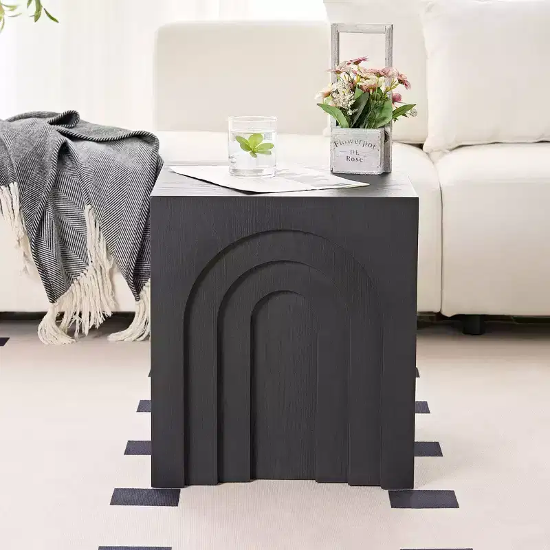 GDFStudio Coral Modern Arch-Design Wood 17.71 H Side Table