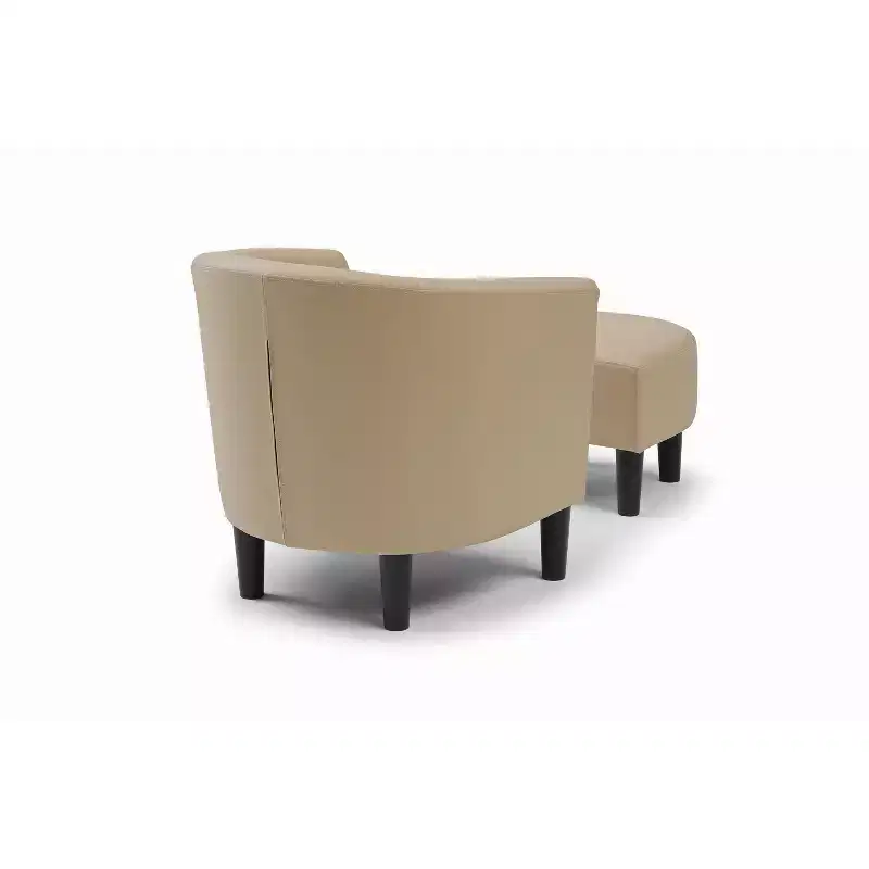 Passion Furniture Salem Faux Leather Accent Chair with Ottoman