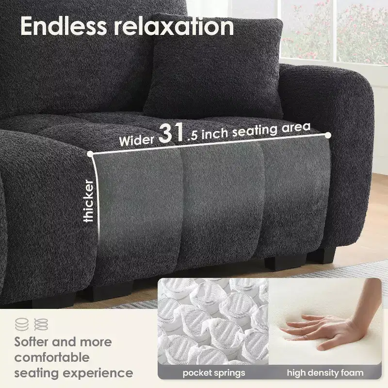 Merax L-Shaped Sectional Sofa with Free-Moving Ottoman