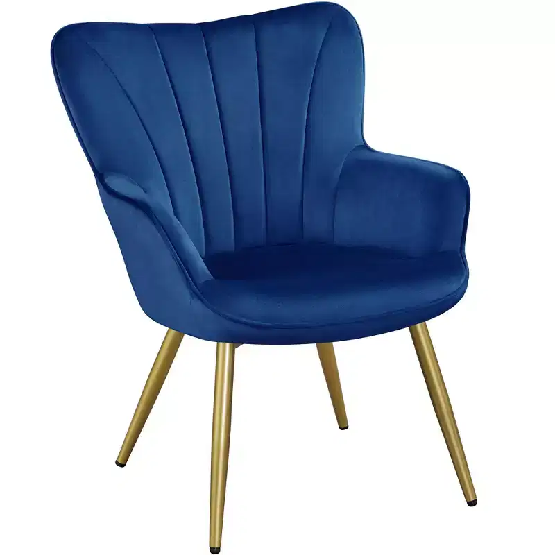 Metal Velvet Foam Accent Armchair 25.2