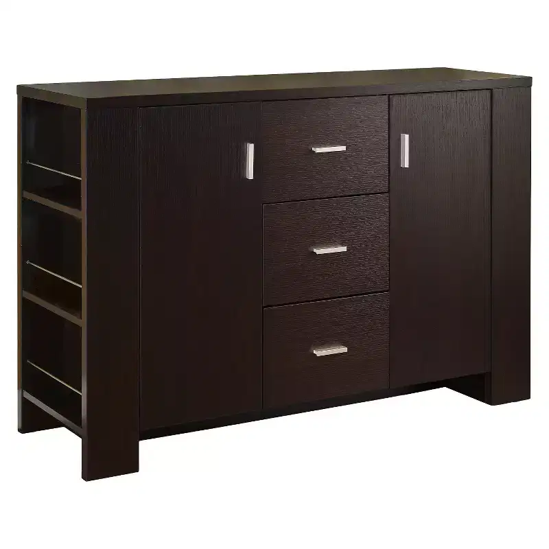 Inger Modern Buffet w/Side Shelves Espresso - HOMES: Inside + Out: Storage Console, Kitchen Hutch