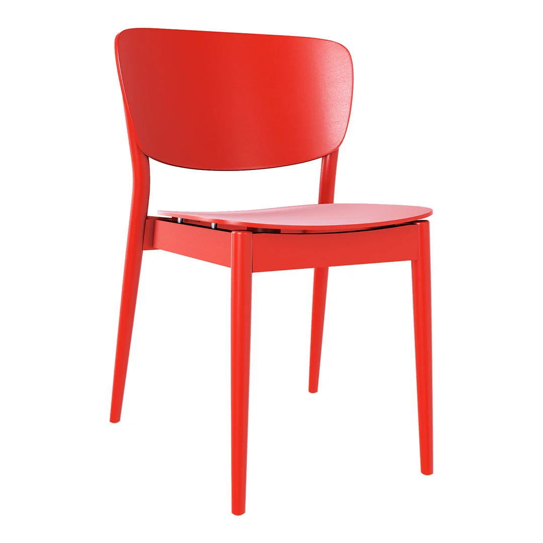 Classic Solid Wood Dining Chair with Ergonomic Bent Wood Back for Dining Room