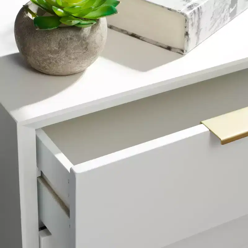 3 Drawer Accent Table White