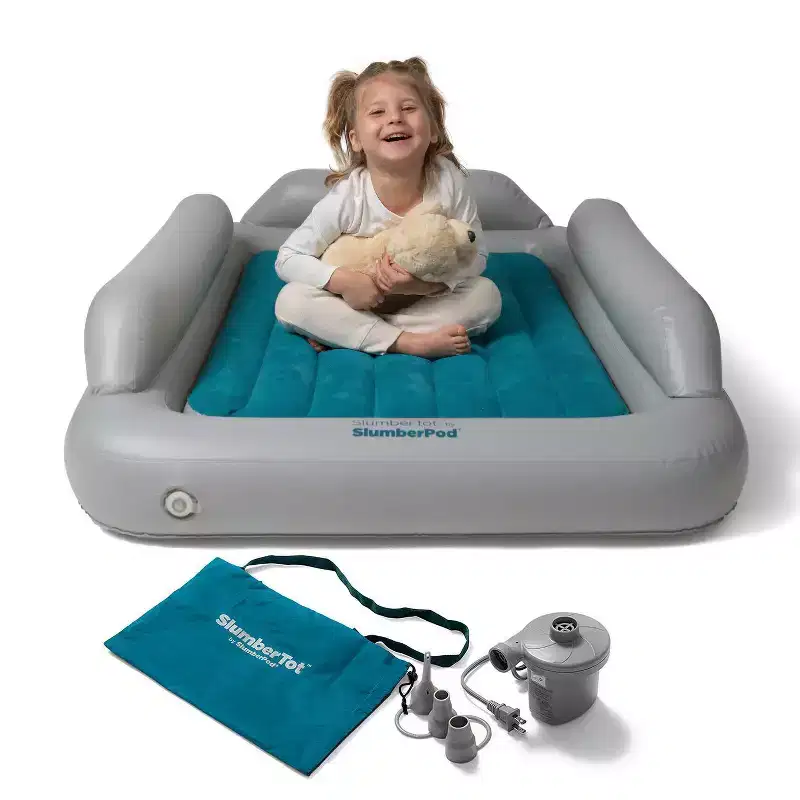 SlumberPod SlumberTot Inflatable Toddler Bed: PVC Frame, Gray, 6.22 lb