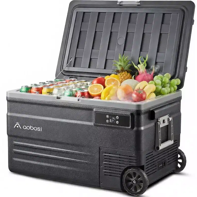 78 Quart (74L) Portable Car Refrigerator and Freezer, 12V/24V DC and 100-240V AC for RV, Camping, and Truck