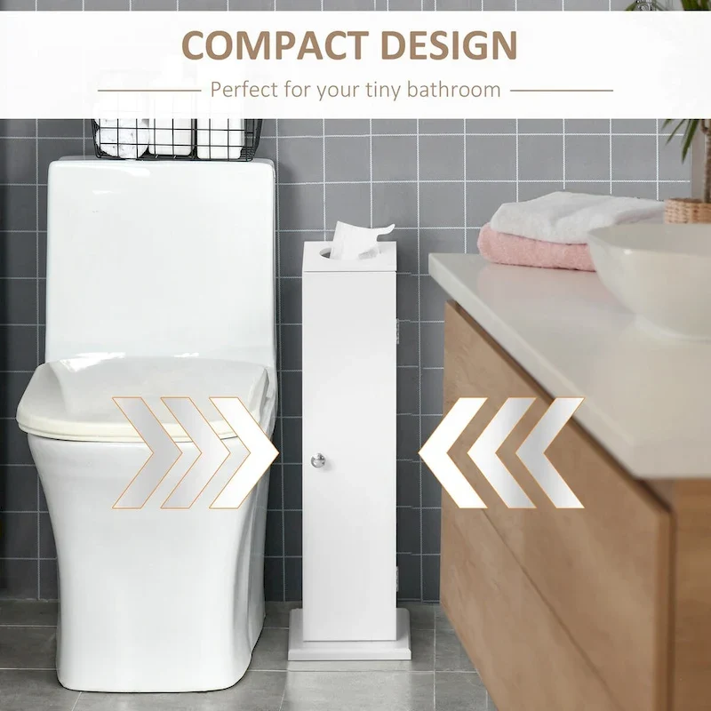 White Painted Corner Floor Cabinet with Door & Shelves, 1-Person