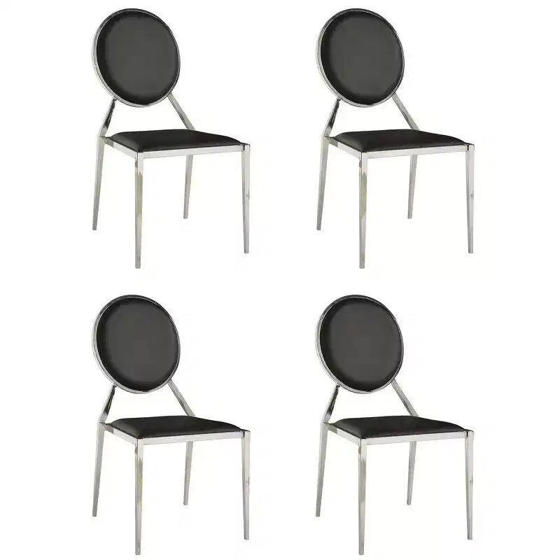 Chintaly Imports,Contemporary Round-Back Upholstered Side Chair - Set of 4