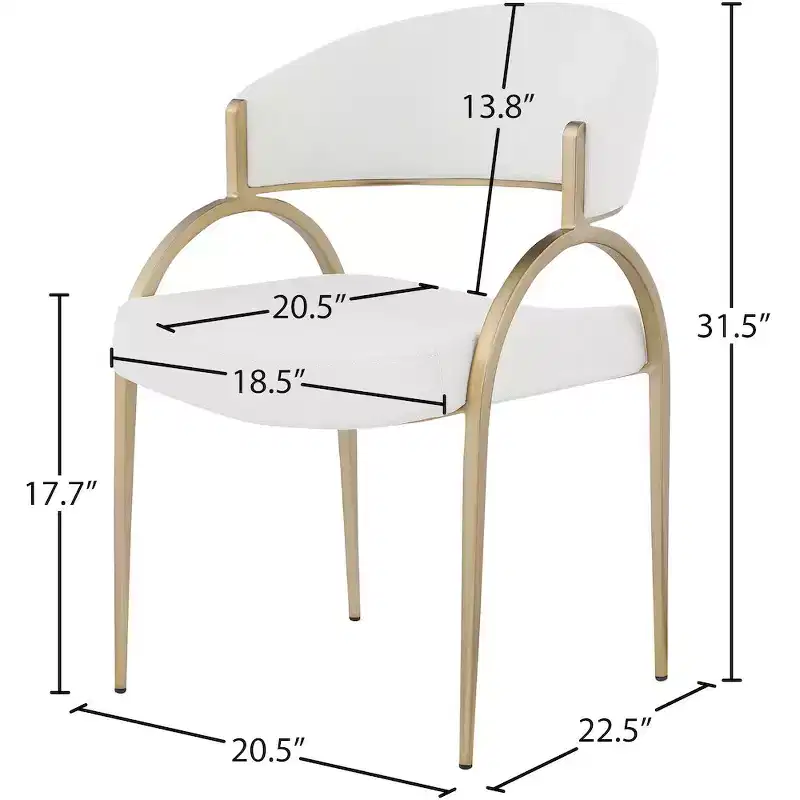 Meridian Furniture,Privet Linen Textured Fabric Dining Chair, Set of 2