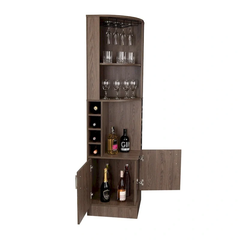 Bar Cabinet for Kitchen, Dining Room, Living Room, Dark Walnut