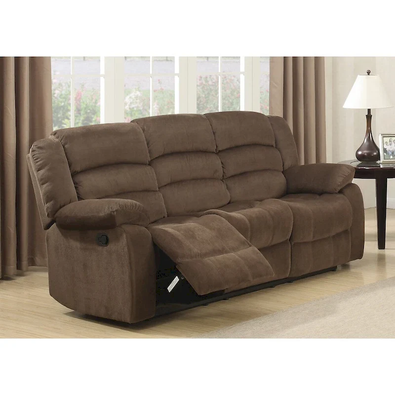 2-Piece Contemporary Brown Reclining Living Room Set