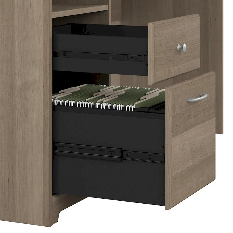72W Computer Desk with Hutch and Drawers by