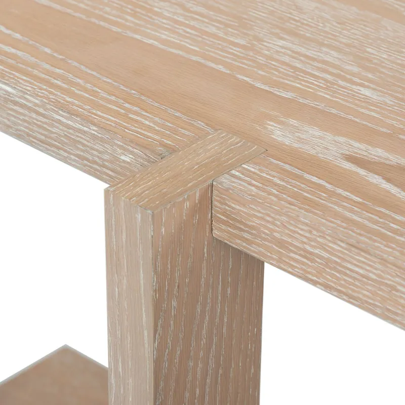 Rectangular Oak Veneer Wood Console Table - 48W x 20D x 30H
