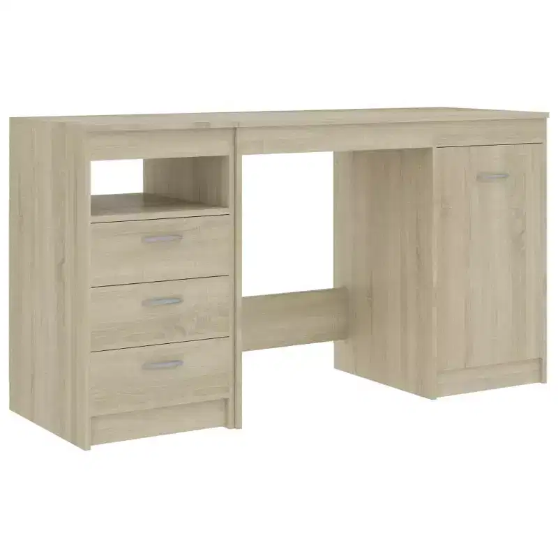 Desk White Engineered Wood 55.1
