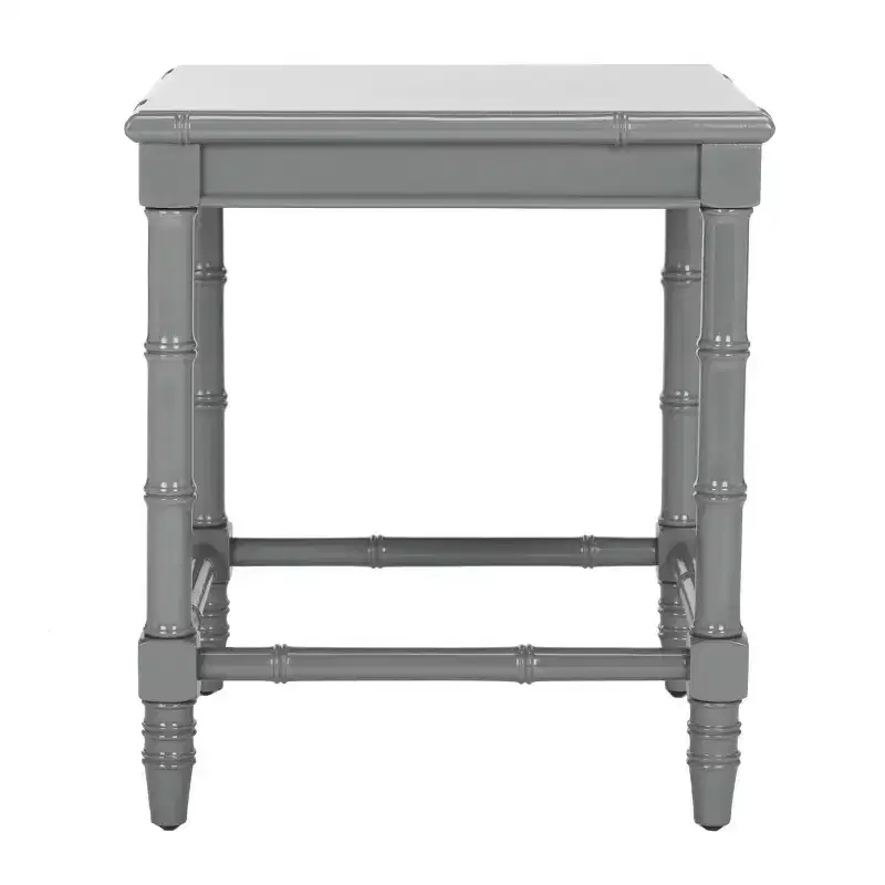 Square Accent Side Table, Grey MDF, Coastal Style, 22