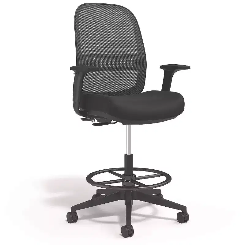 Alera Kempton Fabric Mesh Task Stool - Black