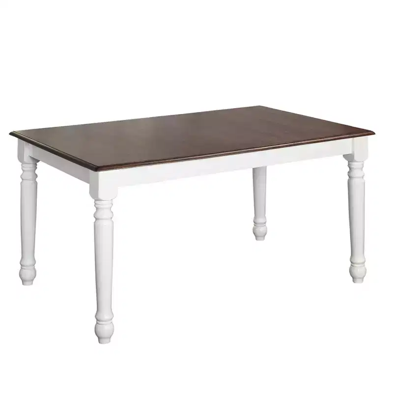 Modern Farmhouse Rectangular Dining Table White/Walnut