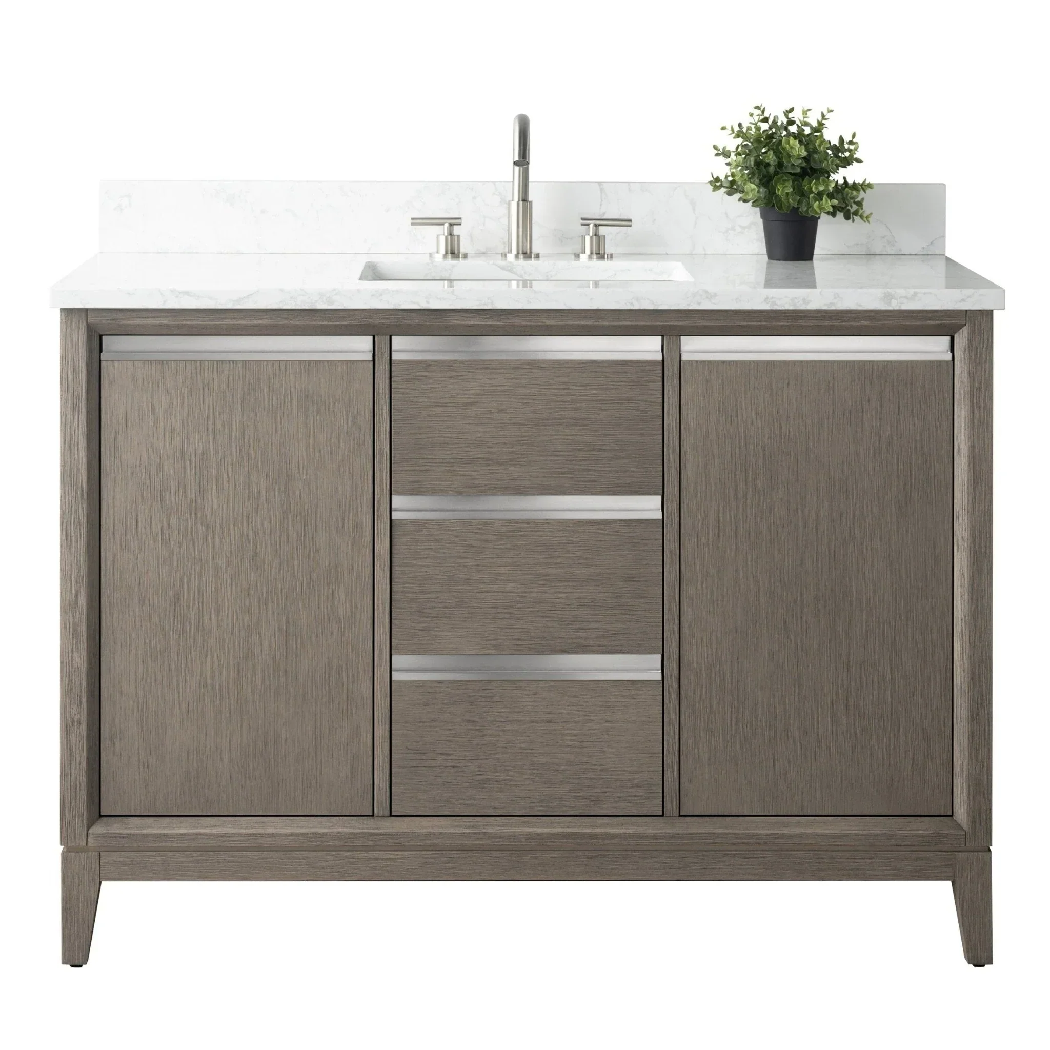Vanity Art Bathroom Vanity with Ceramic Sink and Engineered Marble Top