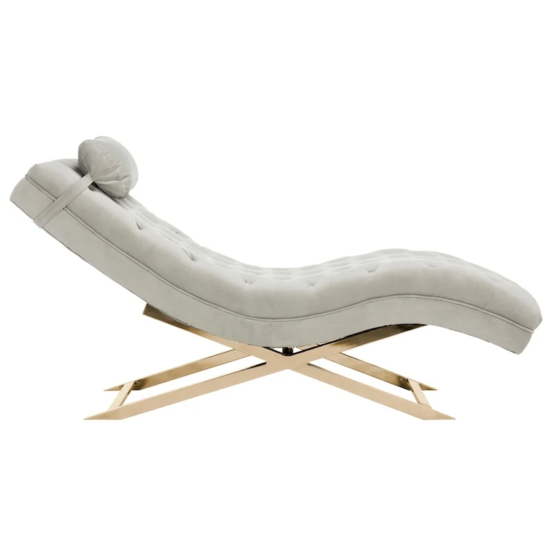 SAFAVIEH Cheri Chaise with Round Pillow - 65Wx23Dx33H
