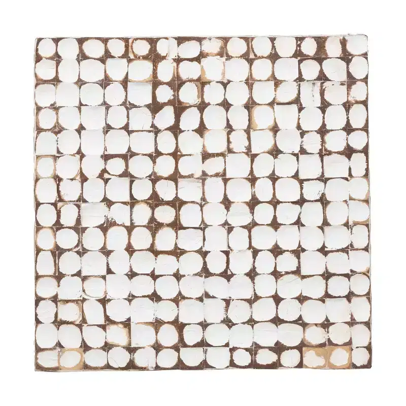 bali & pari Janella Coconut Shell and Acacia Wood End Table