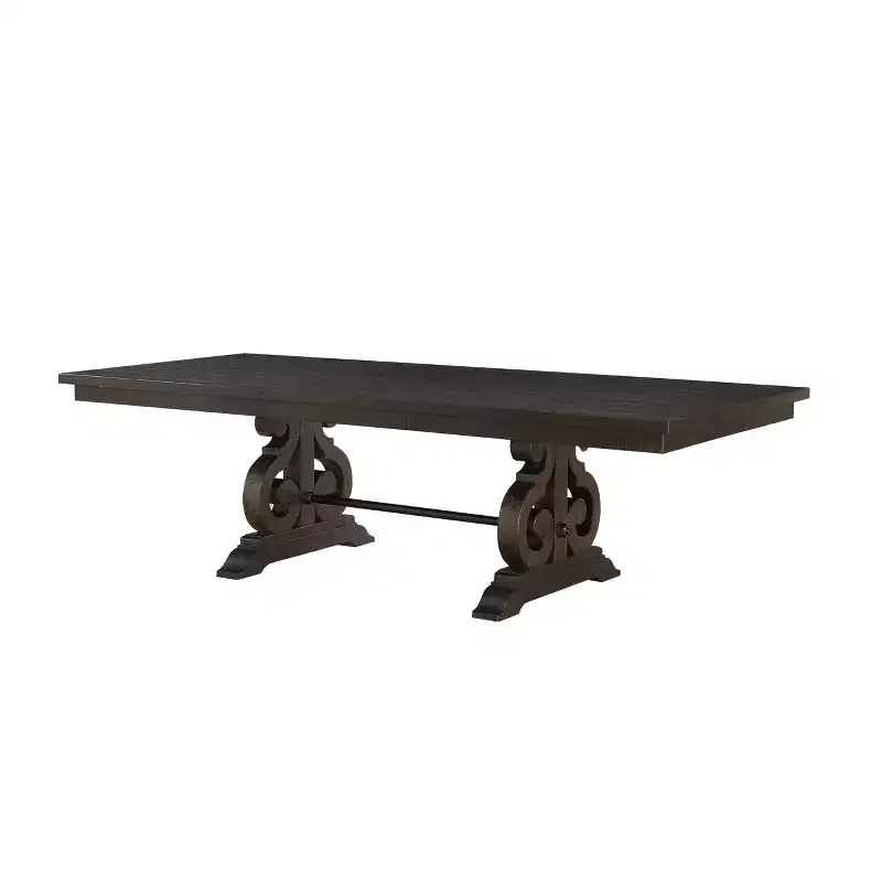 104" Maisha Dining Table Rustic Walnut Finish - Acme Furniture