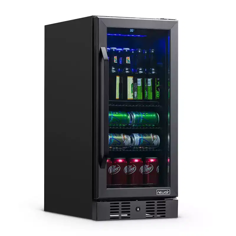 Newair 96-Can Built-In Black Beverage Fridge - 15
