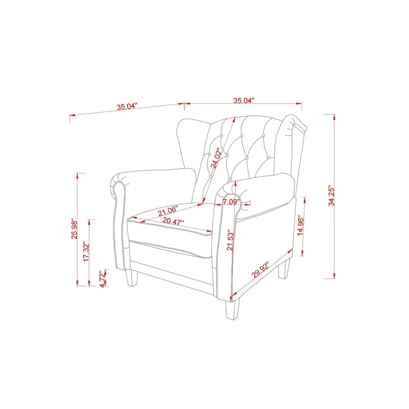 Modern Tufted Push Back Armchair