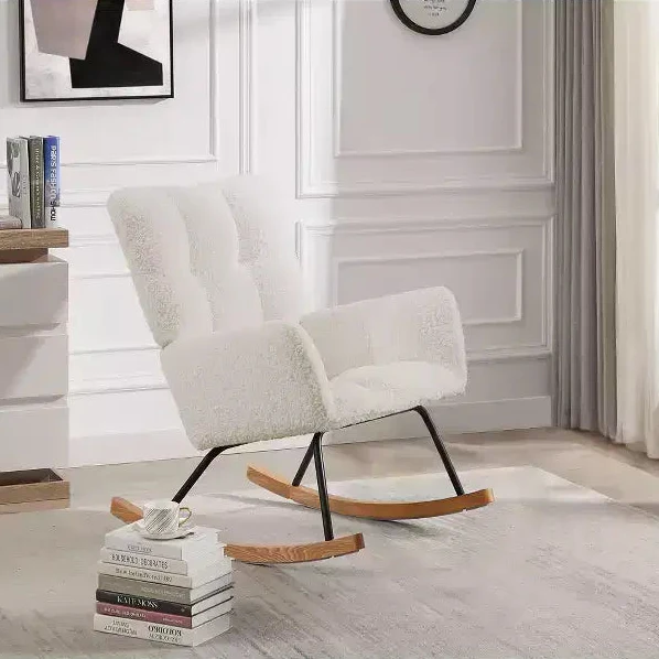 Modern High Back Glider Rocking Chair for Living Room, Office & Nursing