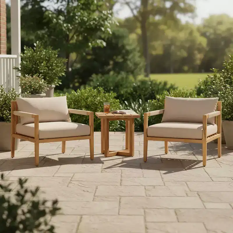 Christopher Knight Home Ashok Modern Patio Acacia Wood Seating Set with Slatted Side Table