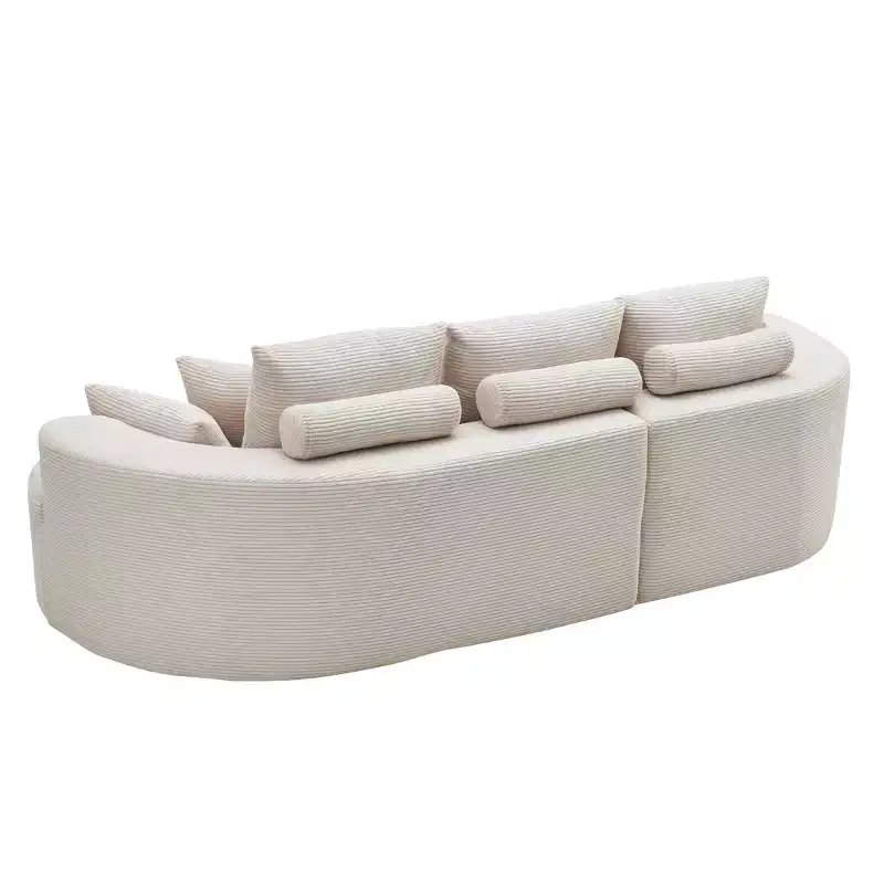 Christopher Knight Home Shamus 106 Modern Cozy Upholstered 4 Seater Curved Sectional Sofa with 7 Pillows