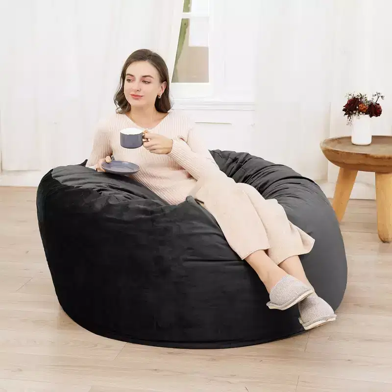 4 Ft Large Bean Bag Chairs for Adults/Teens with Shredded Foam Filling, Comfy Bean Bag Sofa with Filler Included, Soft Velvet Fabric Beanbags,4 Foot