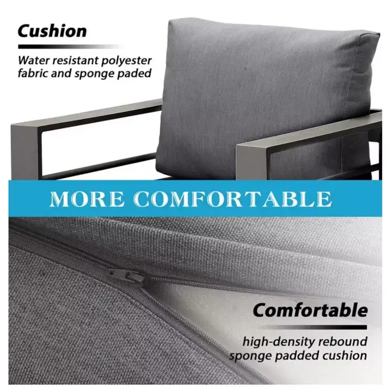 2-Pack 28 All-Weather Aluminum Patio Armchairs with Thick Cushions