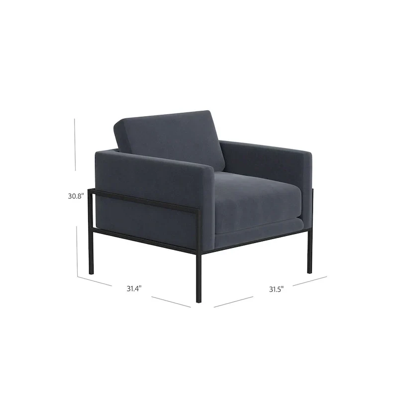 HomePop Modern Upholstered Club Chair w/Metal Frame