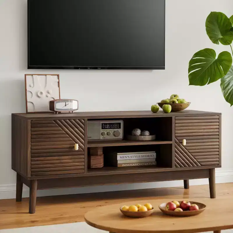 43-Inch Mid-Century Modern TV Stand, Media Console with Storage for TVs up to 45 Inches