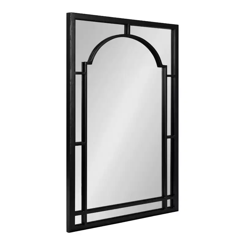 Lyla Metal Framed Arch Decorative Wall Mirror Black - Kate & Laurel All Things Decor