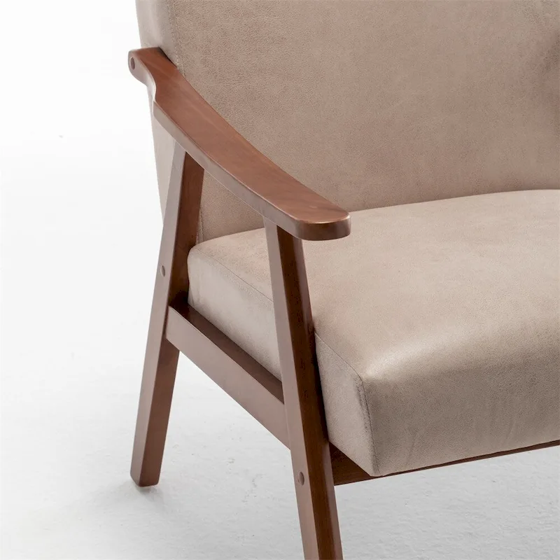 Mid-Century Modern Chair,Living Room Chair with Solid Wood Frame