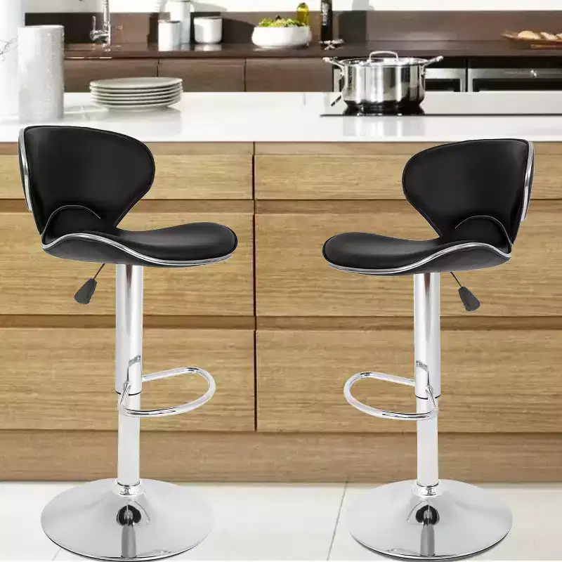 BestMassage Bar Stools Set of 2 with Backrest and Footrest Modern Kitchen Island Stools