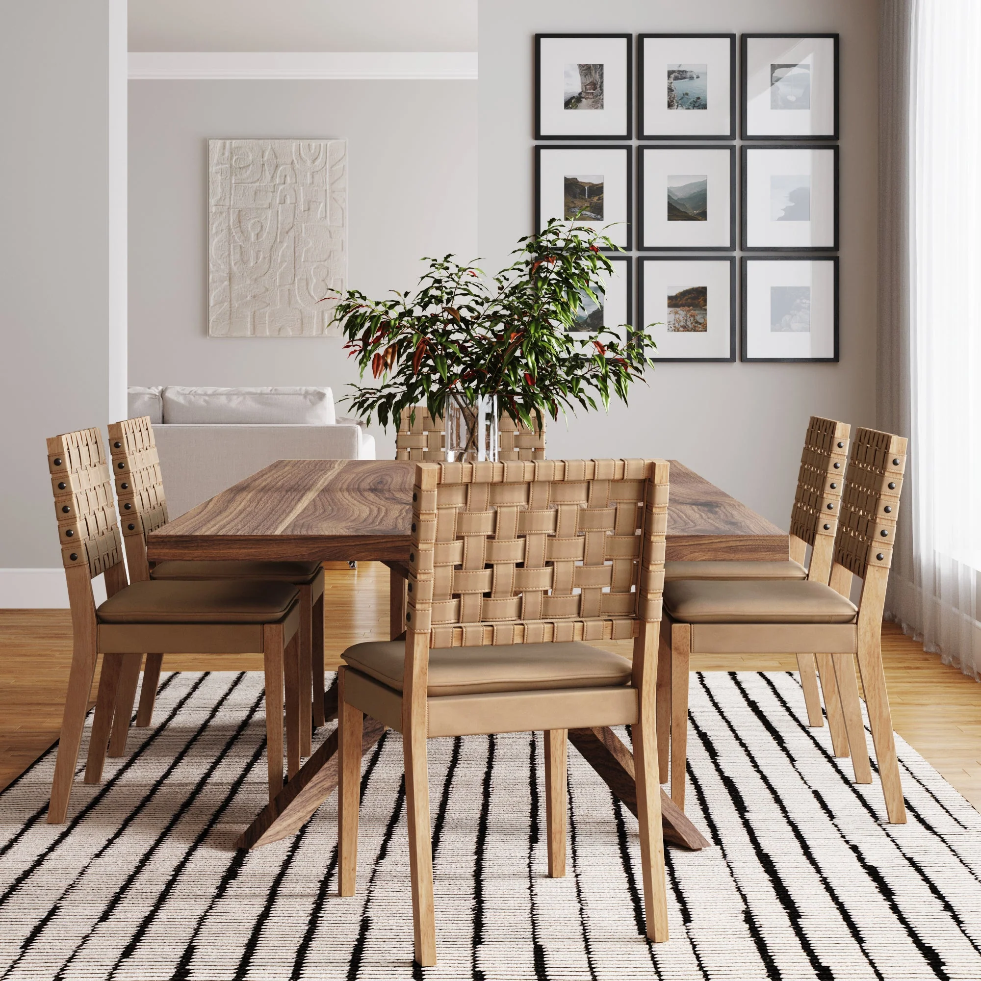 Faux Suede Dining Chair Light Brown