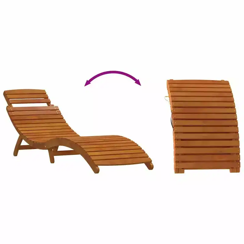 vidaXL Sun lounger21.65 x 72.44 x 25.20 in Solid Acacia Wood