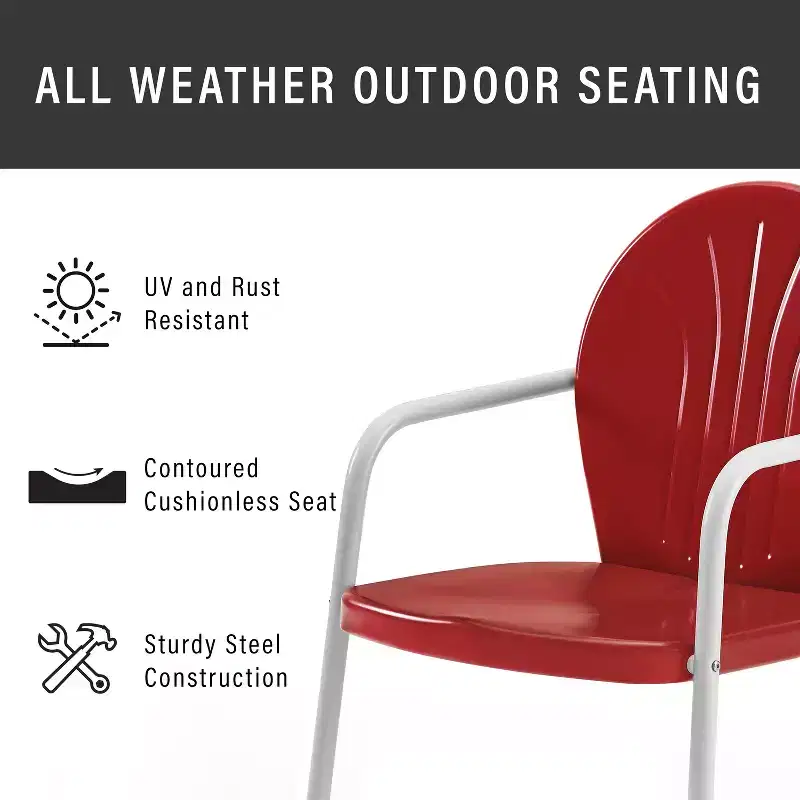 HomeStock Griffith 5Pc Outdoor Metal Dining Set - Table & 4 Chairs