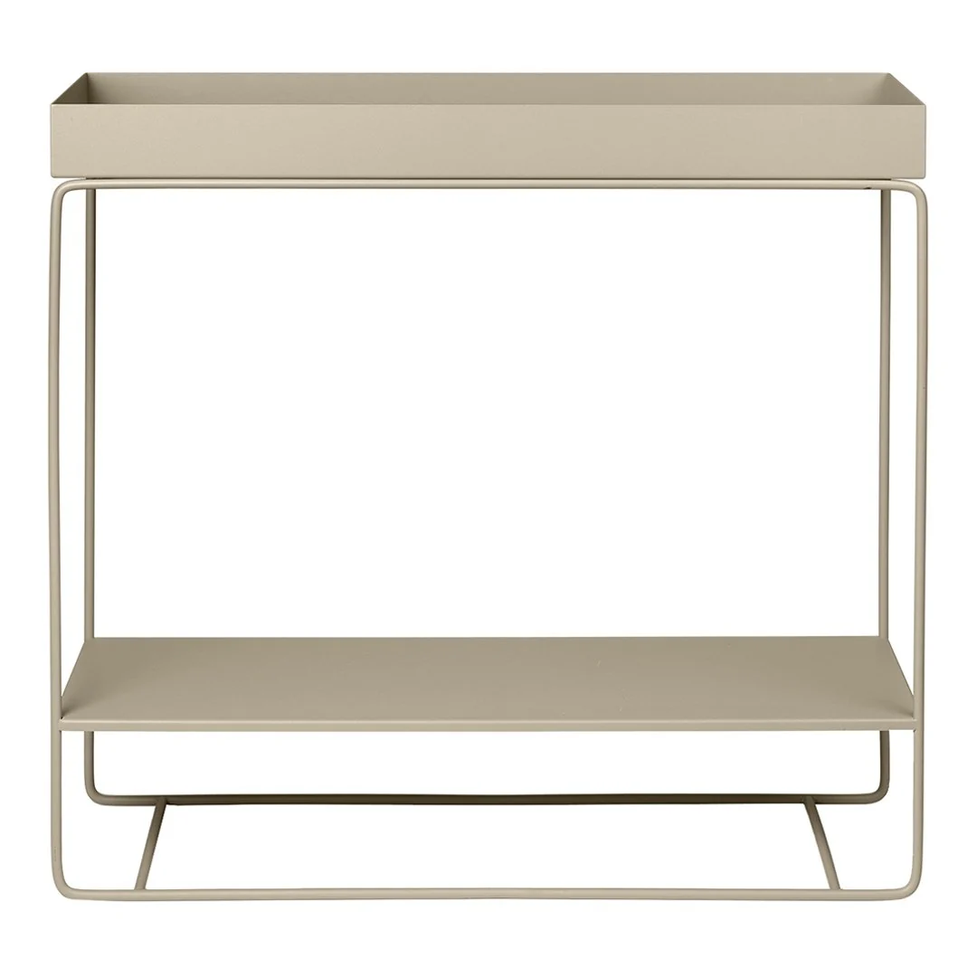 Minimalist Steel Two-Tier Console Table with Open Shelf Storage for Hallway or Balcony