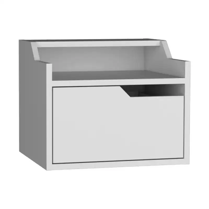 HomeRoots 13 White Wood One Drawer Floating Nightstand
